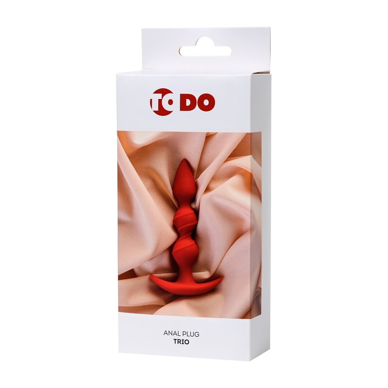 Анальная втулка ToDo by Toyfa Trio, силикон, красная, 16 см, Ø 3,3 см