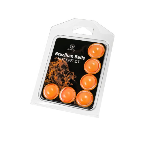 Массажное масло SECRET PLAY BRAZILIAN BALLS, с разогревающим эффектом, 6 х 4 гр