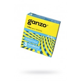 Презервативы Ganzo Ribs, с ребристой поверхностью, латекс, 18 см, 3 шт