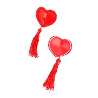 Пэстис Erolanta Lalit, в форме сердец, с кисточками, тканевые, красный