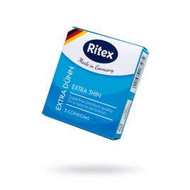 Презервативы Ritex, extra dunn, ультратонкие, латекс, 18 см, 5,3 см, 3 шт.