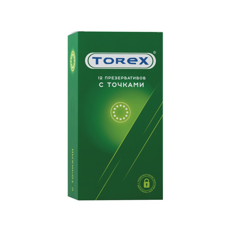 Презервативы Torex, точечные, латекс, 18,5 см, 5,4 см, 12 шт.