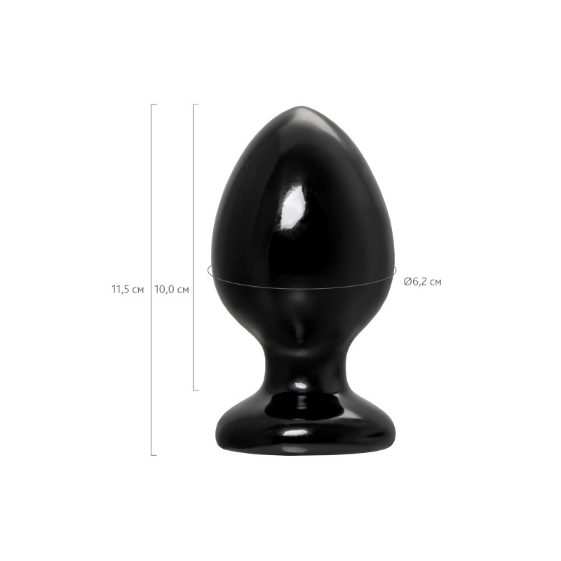 Анальная втулка TOYFA POPO Pleasure Cetus α, PVC, черная, 11,5 см, Ø 6,2 см