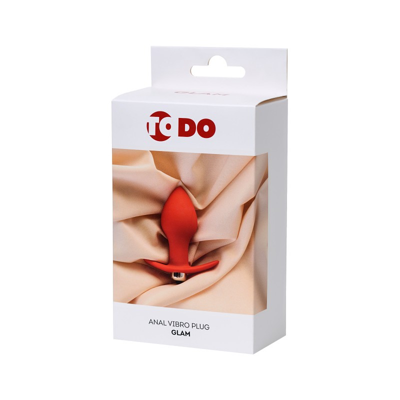 Анальная вибровтулка ToDo by Toyfa Glam, силикон, красная, 9,7 см, Ø 4 см