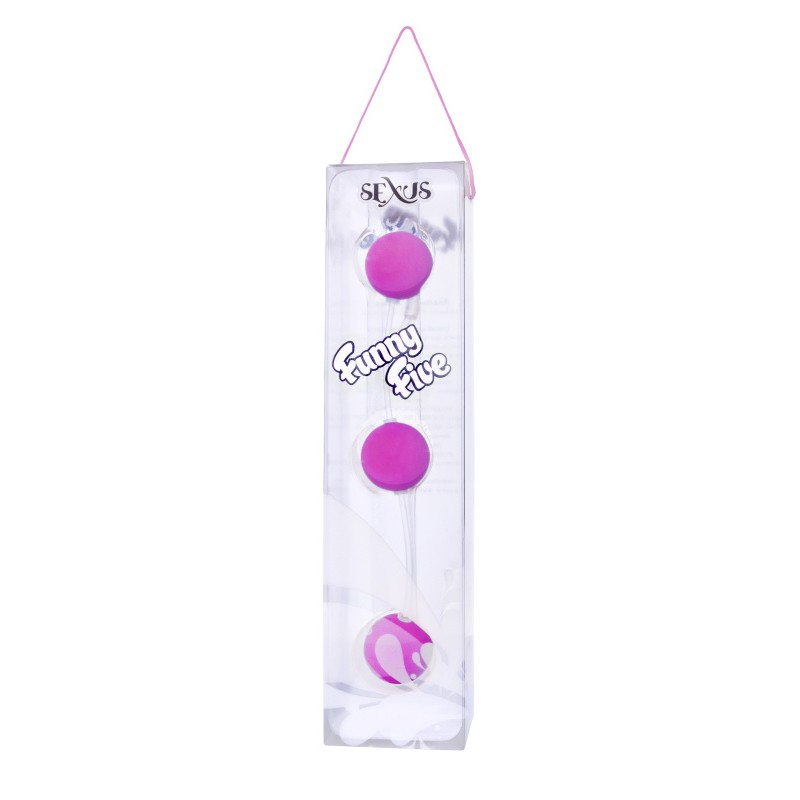 Анальные шарики Sexus Funny Five, ABS пластик, фиолетовые, 19,5 см