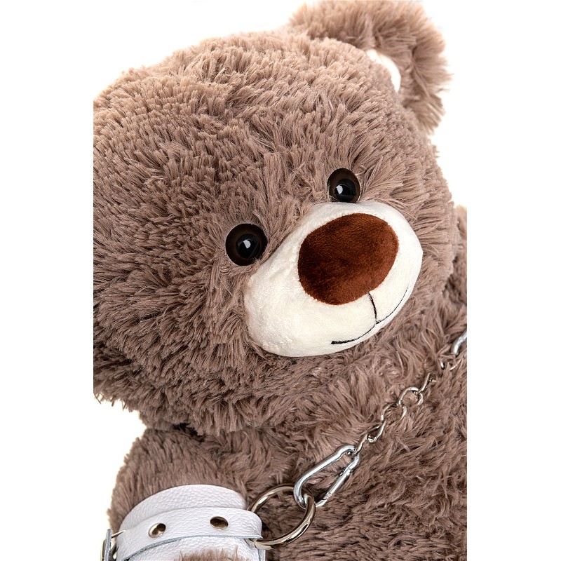 Бондажный набор Pecado BDSM, «Медведь бурый», оковы, наручники, натуральная кожа, белый