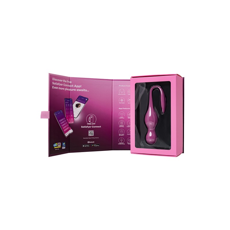 Вагинальные шарики с вибрацией Satisfyer Love Birds 1 Connect App, розовый, 22,2 см