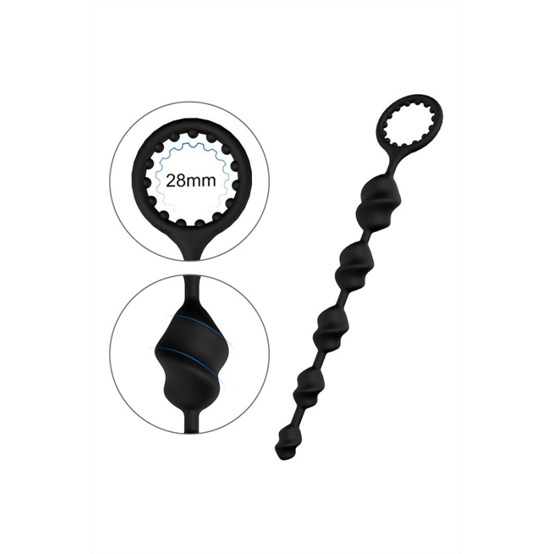Анальная цепочка S-HANDE LALA, силикон, черная, 23,1 см