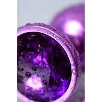 Анальная втулка, Metal by TOYFA, фиолетовая, с фиолетовым кристаллом, 7,2 см, Ø2,8 см, 50 г