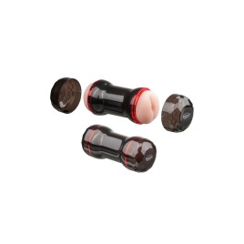Двусторонний мастурбатор в колбе MALESATION Double Joy, TPE, черный, 25 см