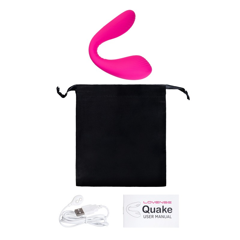 Многофункциональный стимулятор для пар LOVENSE Quake (Dolce), силикон, розовый, 20 см