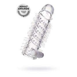 Насадка на пенис TOYFA A-Toys Fril с вибропулей, TPR, прозрачная, 13,4 см