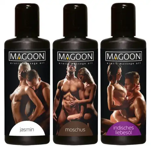 Фото Orion, Германия Набор из трех массажных масел Magoon Jasmin, Muskus, Indian Love