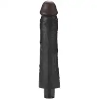 Фото Nlonely, Китай Реалистичный черный вибратор с рельефным стволом X-Men Vibrating Siliсone Cock 24 см