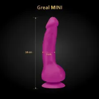 Фото Gvibe, Англия Gvibe Greal Mini - Мини-версия реалистичного вибратора из Bioskin, 18х3 см (фуксия)