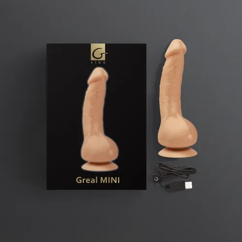 Изображение Gvibe, Англия Gvibe Greal Mini - Мини-версия реалистичного вибратора из Bioskin, 18х3 см (телесный)