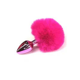 Розовая анальная пробка с розовым заячьим хвостиком (Small)