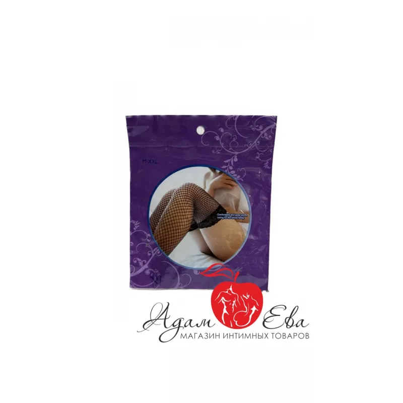 Изображение Адам и Ева Чулки в крупную сетку, черные, M