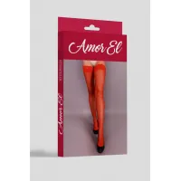 Фото Amor EL, Испания Чулки в мелкую сетку Rosa roja S/L красные