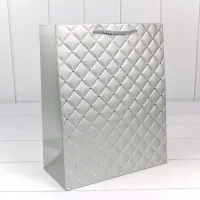 Адам и Ева Пакет подарочный Ромб Серебряный 26*32*12 210г 1/20 1/240 — купить в Минске Фото Адам и Ева Пакет подарочный Ромб Серебряный 26*32*12 210г 1/20 1/240