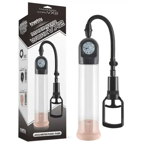 Фото Lovetoy, Китай Вакуумная помпа для пениса Maximizer Worx VX2 Accu-Meter Pro Pump с мягкой насадкой