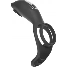 Эрекционное кольцо с вибрацией ДЕЛЬФИН, чёрный
