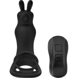 Эрекционное кольцо с вибрацией КРОЛИК, чёрный