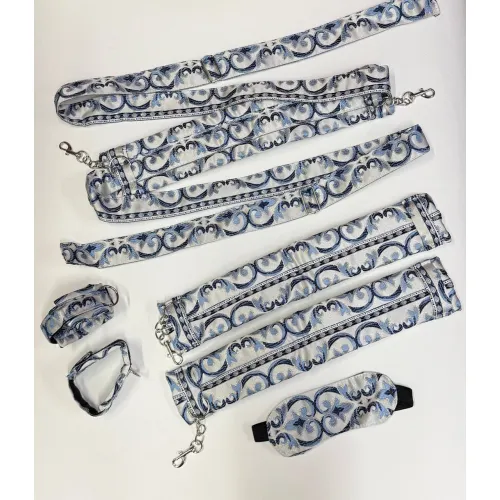 Фото Адам и Ева Бондажный набор Тайны востока голубого цвета