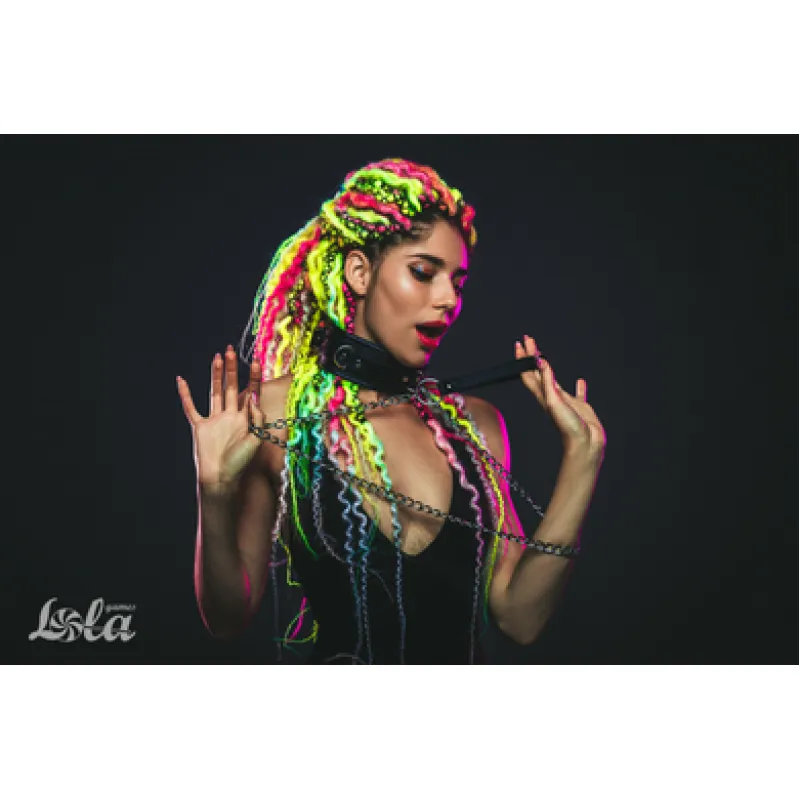 Изображение Lola Toys, Россия Lola Games Party Hard Fetish ошейник с цепью поводком, 54 см (чёрный)