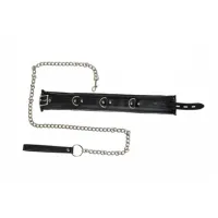 Изображение Lola Toys, Россия Lola Games Party Hard Fetish ошейник с цепью поводком, 54 см (чёрный)