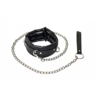 Изображение Lola Toys, Россия Lola Games Party Hard Fetish ошейник с цепью поводком, 54 см (чёрный)