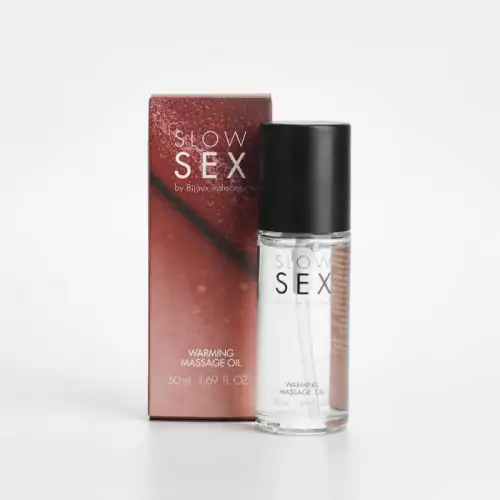 Bijoux Indiscrets, Испания Съедобное cогревающее массажное масло Bijoux Indiscrets Warming massage oil - SLOW SEX, 50 мл — купить в Минске Фото Bijoux Indiscrets, Испания Съедобное cогревающее массажное масло Bijoux Indiscrets Warming massage oil - SLOW SEX, 50 мл