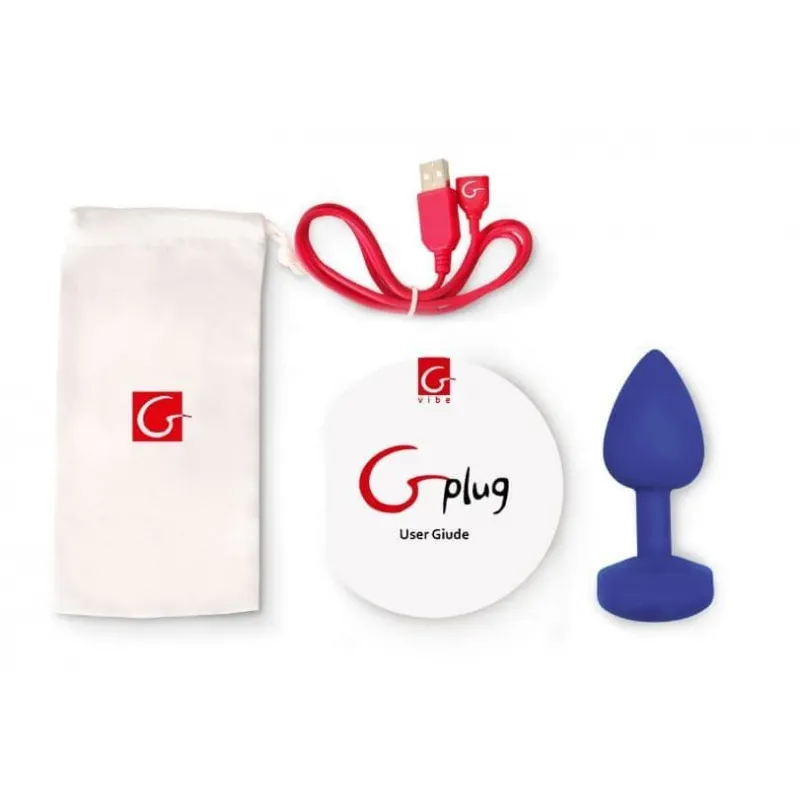 Изображение Gvibe, Англия Анальная пробка с вибрацией Gvibe Gplug S, 8х2.8 см (Синяя)