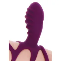 Изображение  Toy Joy Halo Halo C-Ring Sleeve - эрекционная вибронасадка с дистанционным управлением, 6.2х5 см (фиолетовый)