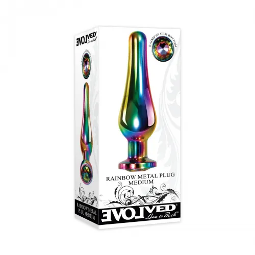 Фото  RAINBOW METAL PLUG MEDIUM Радужная анальная пробка средняя