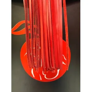 Плеть кожаная ручной работы красного цвета 57 см.