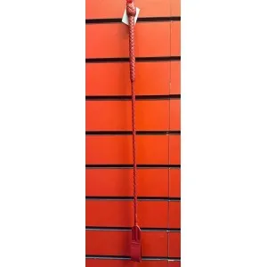 Стек плетенный ручной работы из натуральной кожи красного цвета 70см.