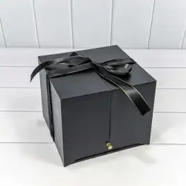 Коробка Квадратная 21*21*18 "Сюрприз" Чёрный 1/8