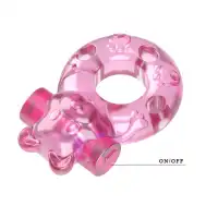 Эрекционное кольцо с вибрацией Baile Pink Dog-Head