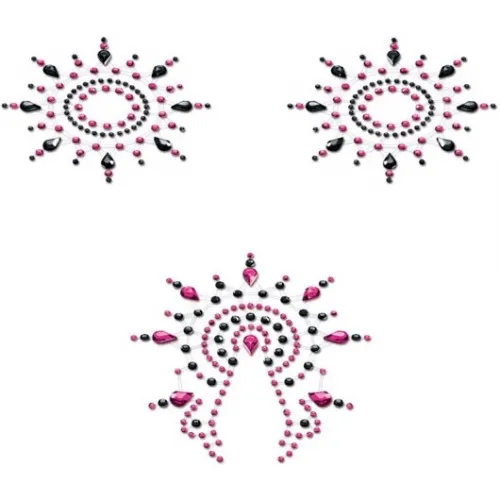 Изображение Bijoux Indiscrets, Испания Пэстисы Breast and Pubic Jewelry черные и розовые Crystal Sticker