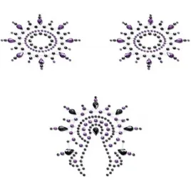 Пэстисы Breast and Pubic Jewelry черные и сиреневые Crystal Sticker