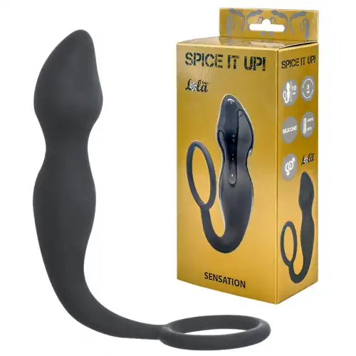 Фото Lola Toys, Россия Анальная пробка с кольцом на пенис Spice it up Sensation Dark Grey