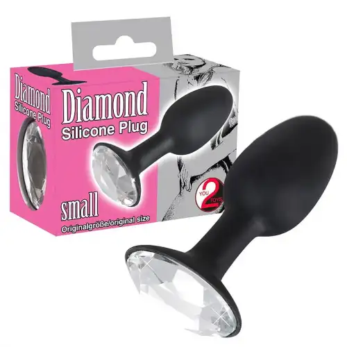 Фото Orion, Германия Черная силиконовая пробка с кристаллом Diamond Silicone Plug Small