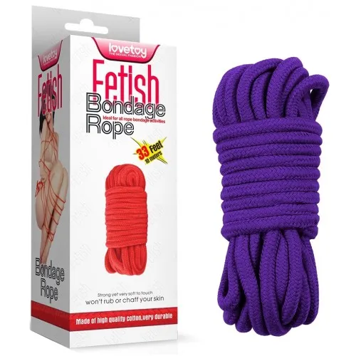 Фото Lovetoy, Китай Веревка для бондажа фиолетовая Fetish Bondage Rope 10 м
