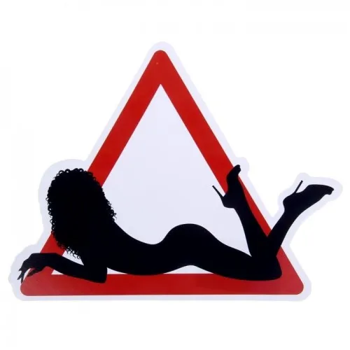 Фото  Наклейка - знак на авто Девушка