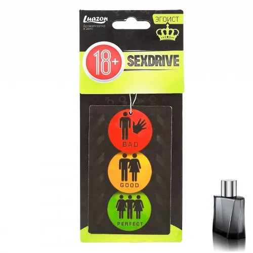 Изображение Сима-ленд, Россия Ароматизатор в авто бумажный Sexdrive Светофор эгоист