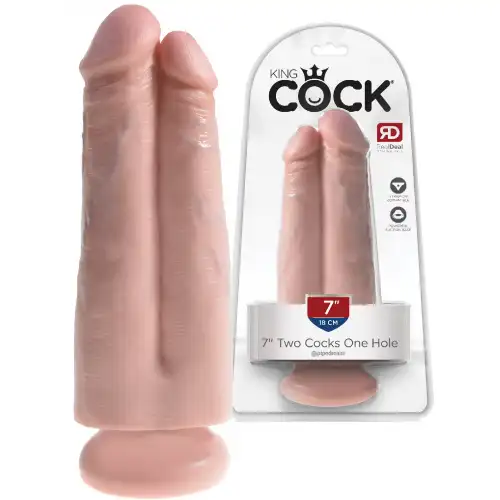 Изображение PipeDream, США Двойной фаллос на присоске King Cock Two Cocks One Hole Light 20 см