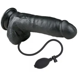 Черный расширяющийся фаллос с мошонкой