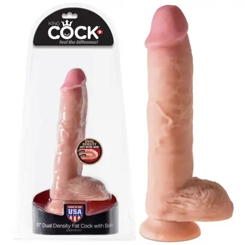 Фото PipeDream, США Фаллоимитатор на присоске King Cock Dual Density 10 in Fat Cock with Balls 28 см