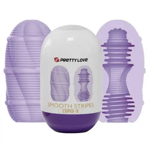 Фото Pretty Love, Китай Двустороннее яйцо-мастурбатор Pretty Love Smooth Stripes Cupid-X